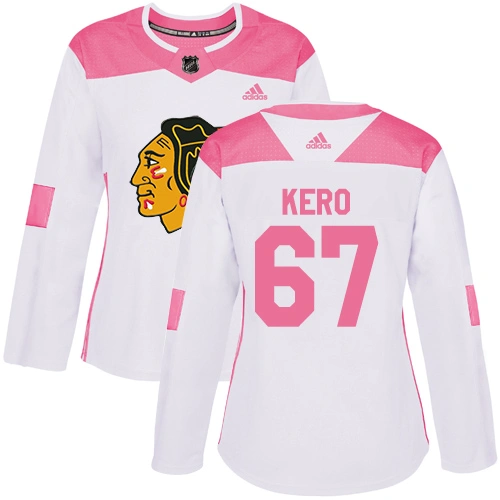 Women's Chicago Blackhawks #67 Tanner Kero Pink-White Fashion Authentic Jersey Women's Chicago Blackhawks #67 Tanner Kero Pink-White Fashion Authentic Jersey
