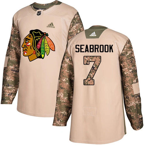 Youth Chicago Blackhawks #7 Brent Seabrook Veterans Day Practice Camo Authentic Jersey