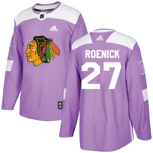 Youth Chicago Blackhawks #27 Jeremy Roenick Fights Cancer Practice Purple Authentic Jersey