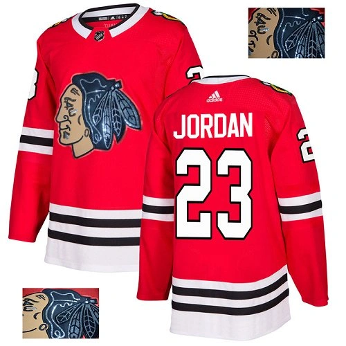 Chicago Blackhawks #23 Michael Jordan Black Indians-Face Red Authentic Jersey Chicago Blackhawks #23 Michael Jordan Black Indians-Face Red Authentic Jersey