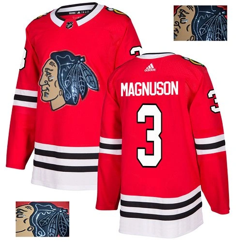 Chicago Blackhawks #3 Keith Magnuson Black Indians-Face Red Authentic Jersey Chicago Blackhawks #3 Keith Magnuson Black Indians-Face Red Authentic Jersey