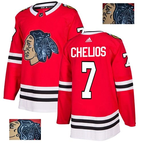 Chicago Blackhawks #7 Chris Chelios Black Indians-Face Red Authentic Jersey Chicago Blackhawks #7 Chris Chelios Black Indians-Face Red Authentic Jersey