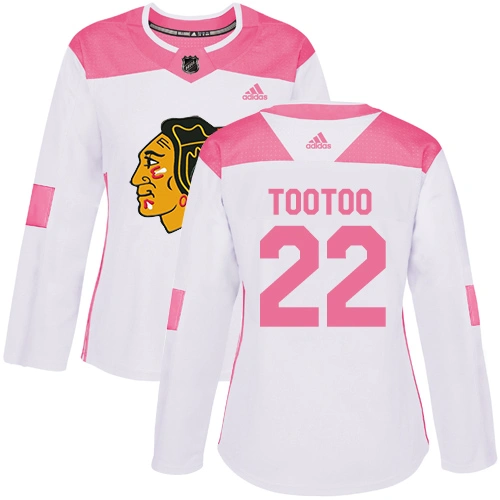 Women's Chicago Blackhawks #22 Jordin Tootoo Pink-White Fashion Authentic Jersey Women's Chicago Blackhawks #22 Jordin Tootoo Pink-White Fashion Authentic Jersey