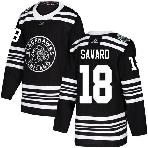 Youth Chicago Blackhawks #18 Denis Savard Black Authentic 2019 Winter Classic Stitched Jersey