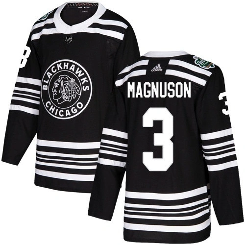 Youth Chicago Blackhawks #3 Keith Magnuson Black Authentic 2019 Winter Classic Stitched Jersey