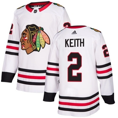 Youth Chicago Blackhawks #2 Duncan Keith White Road Authentic Stitched Hockey Jersey Youth Chicago Blackhawks #2 Duncan Keith White Road Authentic Stitched Hockey Jersey