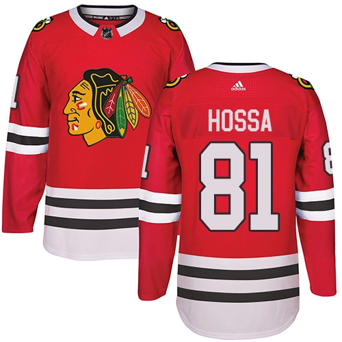 Kid's Chicago Blackhawks #81 Marian Hossa Premier Red Home Adidas Jersey