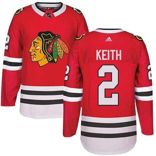 Chicago Blackhawks #2 Duncan Keith Premier Red Home Adidas Jersey