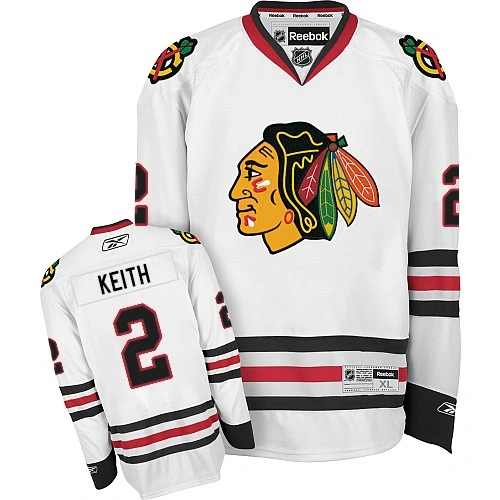 Kid's Chicago Blackhawks #2 Duncan Keith Authentic White Away Reebok Jersey Kid's Chicago Blackhawks #2 Duncan Keith Authentic White Away Reebok Jersey