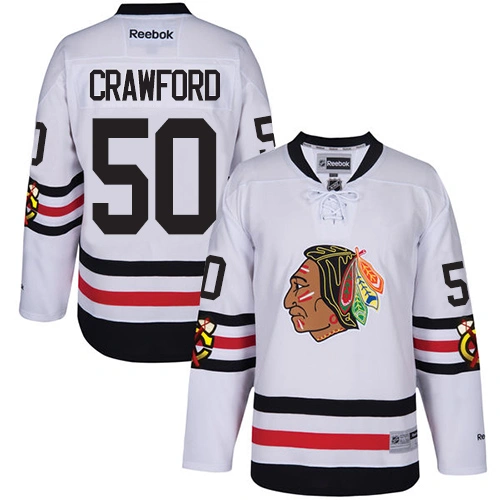 Kid's Chicago Blackhawks #50 Corey Crawford Premier White 2017 Winter Classic Reebok Jersey Kid's Chicago Blackhawks #50 Corey Crawford Premier White 2017 Winter Classic Reebok Jersey