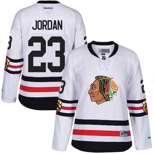 Women's Chicago Blackhawks #23 Michael Jordan Authentic White 2017 Winter Classic Reebok Jersey