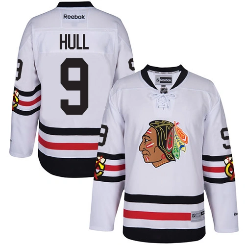 Chicago Blackhawks #9 Bobby Hull Premier White 2017 Winter Classic Reebok Jersey