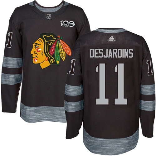 Chicago Blackhawks #11 Andrew Desjardins Authentic Black 1917-2017 100th Anniversary Adidas Jersey