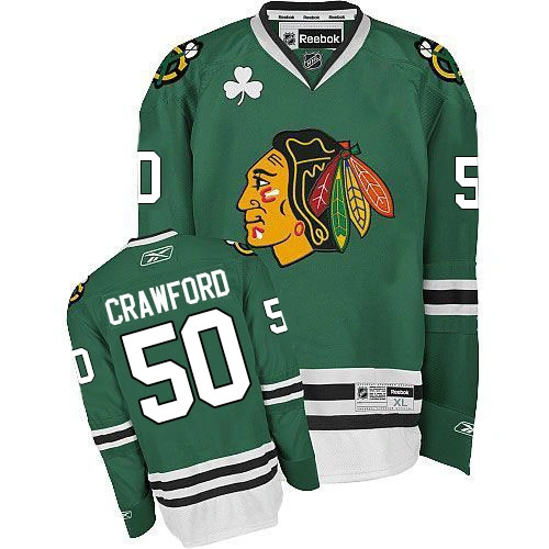 Chicago Blackhawks #50 Corey Crawford Premier Green Reebok Jersey Chicago Blackhawks #50 Corey Crawford Premier Green Reebok Jersey