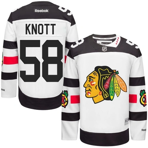 Chicago Blackhawks #58 Graham Knott Premier White 2016 Stadium Series Reebok Jersey