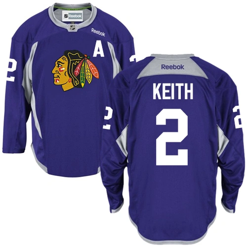 Chicago Blackhawks #2 Duncan Keith Premier Purple Practice Reebok Jersey