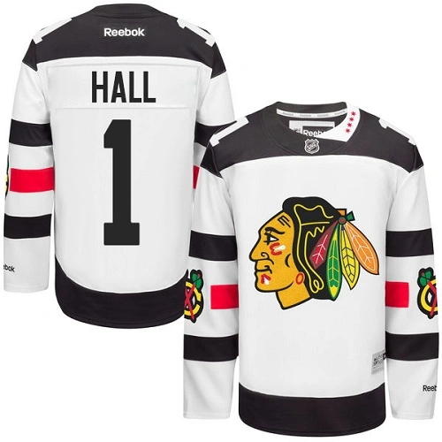 Chicago Blackhawks #1 Glenn Hall Authentic White 2016 Stadium Series Reebok Jersey