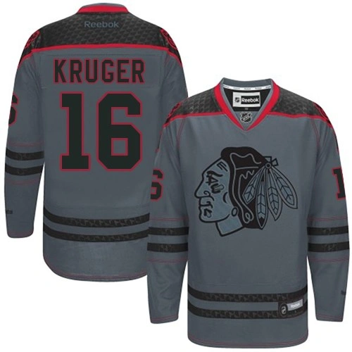 Chicago Blackhawks #16 Marcus Kruger Premier Charcoal Cross Check Fashion Reebok Jersey Chicago Blackhawks #16 Marcus Kruger Premier Charcoal Cross Check Fashion Reebok Jersey