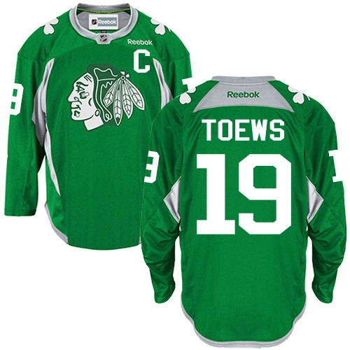 Chicago Blackhawks #19 Jonathan Toews Premier Green Practice Reebok Jersey