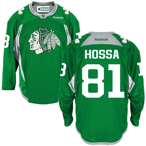 Chicago Blackhawks #81 Marian Hossa Premier Green Practice Reebok Jersey