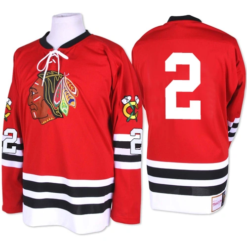 Chicago Blackhawks #2 Duncan Keith Authentic Red Mitchell and Ness 1960-61 Throwback Jersey