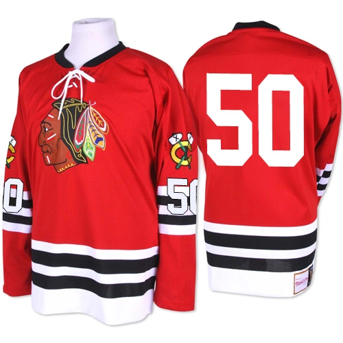 Chicago Blackhawks #50 Corey Crawford Premier Red Mitchell and Ness 1960-61 Throwback Jersey Chicago Blackhawks #50 Corey Crawford Premier Red Mitchell and Ness 1960-61 Throwback Jersey