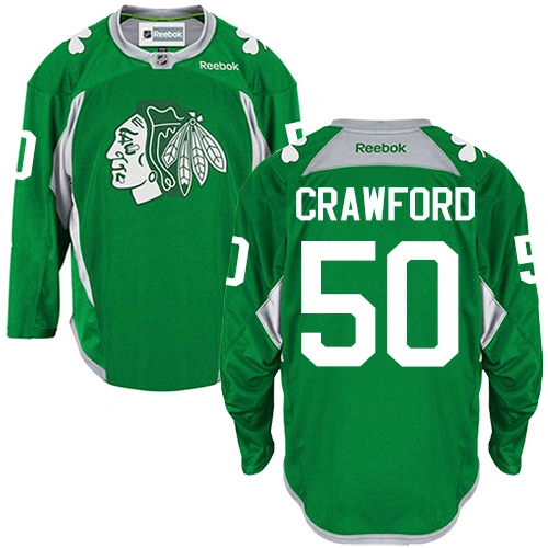 Chicago Blackhawks #50 Corey Crawford Premier Green Practice Reebok Jersey Chicago Blackhawks #50 Corey Crawford Premier Green Practice Reebok Jersey