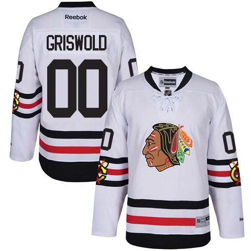 Kid's Chicago Blackhawks #00 Clark Griswold Premier White 2017 Winter Classic Reebok Jersey