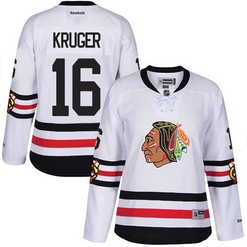 Women's Chicago Blackhawks #16 Marcus Kruger Authentic White 2017 Winter Classic Reebok Jersey