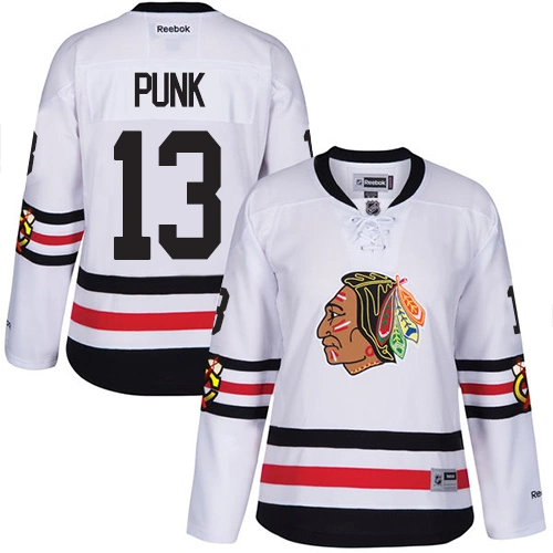Women's Chicago Blackhawks #13 CM Punk Premier White 2017 Winter Classic Reebok Jersey Women's Chicago Blackhawks #13 CM Punk Premier White 2017 Winter Classic Reebok Jersey