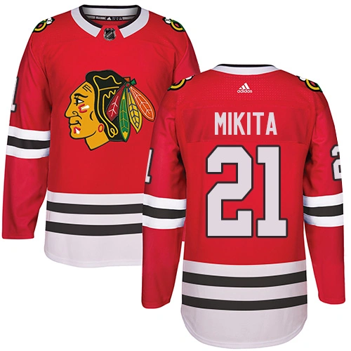 Kid's Chicago Blackhawks #21 Stan Mikita Premier Red Home Adidas Jersey