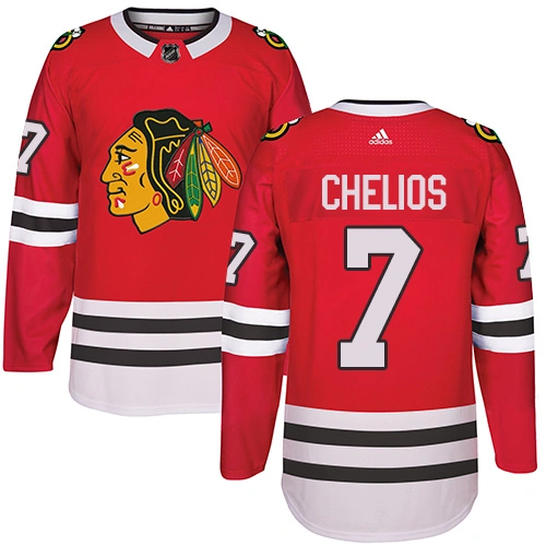 Kid's Chicago Blackhawks #7 Chris Chelios Premier Red Home Adidas Jersey
