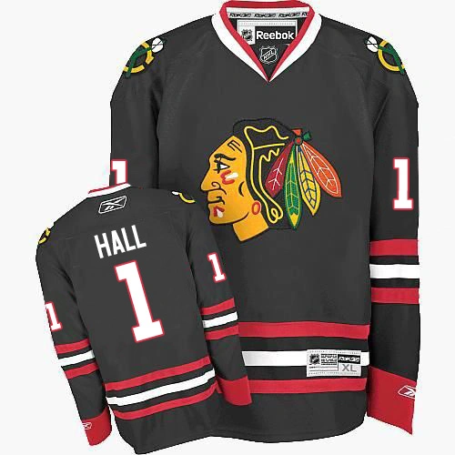 Women's Chicago Blackhawks #1 Glenn Hall Premier Black Third Reebok Jersey Women's Chicago Blackhawks #1 Glenn Hall Premier Black Third Reebok Jersey
