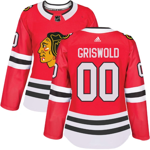 Women's Chicago Blackhawks #00 Clark Griswold Authentic Red Home Adidas Jersey