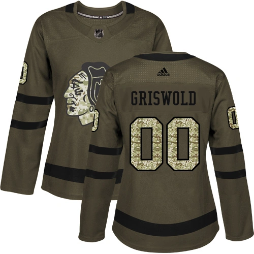 Women's Chicago Blackhawks #00 Clark Griswold Authentic Green Salute to Service Adidas Jersey Women's Chicago Blackhawks #00 Clark Griswold Authentic Green Salute to Service Adidas Jersey