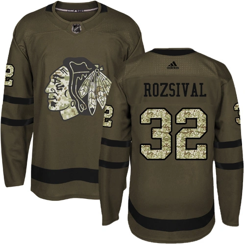 Chicago Blackhawks #32 Michal Rozsival Premier Green Salute to Service Adidas Jersey