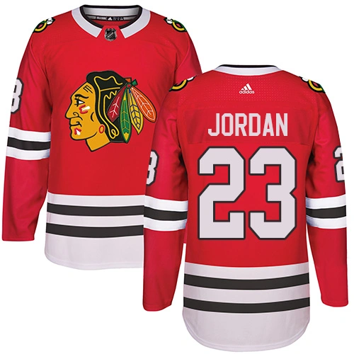 Chicago Blackhawks #23 Michael Jordan Premier Red Home Adidas Jersey