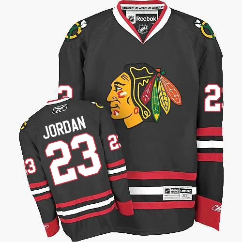 Chicago Blackhawks #23 Michael Jordan Premier Black Third Reebok Jersey Chicago Blackhawks #23 Michael Jordan Premier Black Third Reebok Jersey