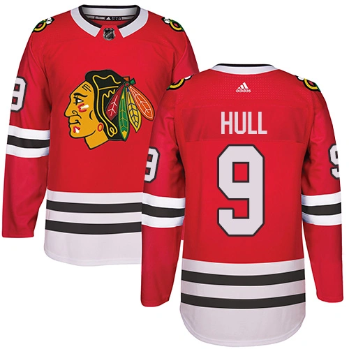 Kid's Chicago Blackhawks #9 Bobby Hull Authentic Red Home Adidas Jersey