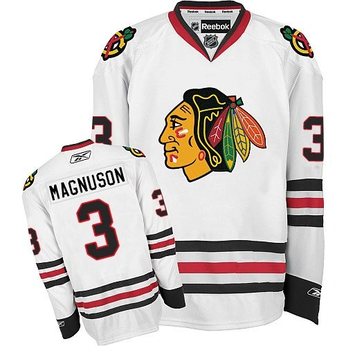 Chicago Blackhawks #3 Keith Magnuson Premier White Away Reebok Jersey