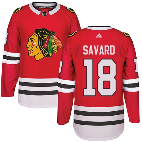Chicago Blackhawks #18 Denis Savard Authentic Red Home Adidas Jersey