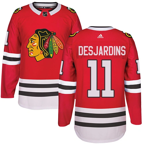 Chicago Blackhawks #11 Andrew Desjardins Authentic Red Home Adidas Jersey