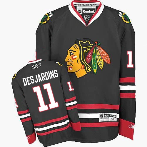 Chicago Blackhawks #11 Andrew Desjardins Authentic Black Third Reebok Jersey
