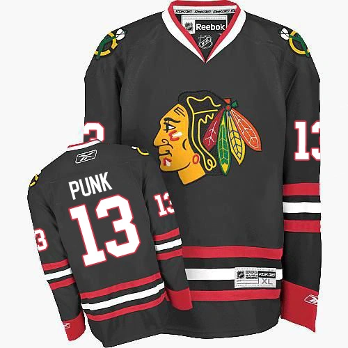 Chicago Blackhawks #13 CM Punk Premier Black Third Reebok Jersey Chicago Blackhawks #13 CM Punk Premier Black Third Reebok Jersey