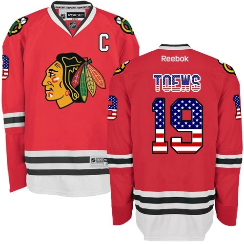 Chicago Blackhawks #19 Jonathan Toews Premier Red USA Flag Fashion Reebok Jersey Chicago Blackhawks #19 Jonathan Toews Premier Red USA Flag Fashion Reebok Jersey