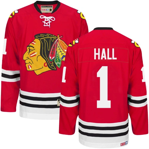 Chicago Blackhawks #1 Glenn Hall Premier Red CCM Throwback Jersey