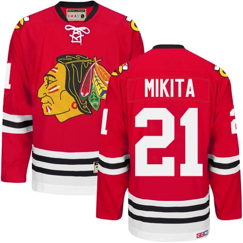 Chicago Blackhawks #21 Stan Mikita Premier Red CCM Throwback Jersey Chicago Blackhawks #21 Stan Mikita Premier Red CCM Throwback Jersey