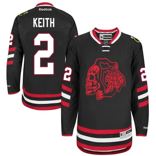 Kid's Chicago Blackhawks #2 Duncan Keith Premier Black Red Skull 2014 Stadium Series Reebok Jersey Kid's Chicago Blackhawks #2 Duncan Keith Premier Black Red Skull 2014 Stadium Series Reebok Jersey