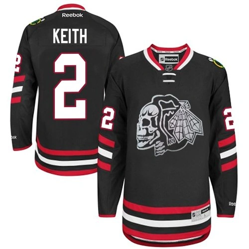 Kid's Chicago Blackhawks #2 Duncan Keith Authentic Black White Skull 2014 Stadium Series Reebok Jersey Kid's Chicago Blackhawks #2 Duncan Keith Authentic Black White Skull 2014 Stadium Series Reebok Jersey