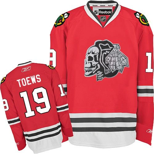 Kid's Chicago Blackhawks #19 Jonathan Toews Authentic Red White Skull Reebok Jersey Kid's Chicago Blackhawks #19 Jonathan Toews Authentic Red White Skull Reebok Jersey